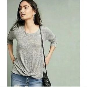 Anthropologie Saturday Sunday gray front twist sweater XS
